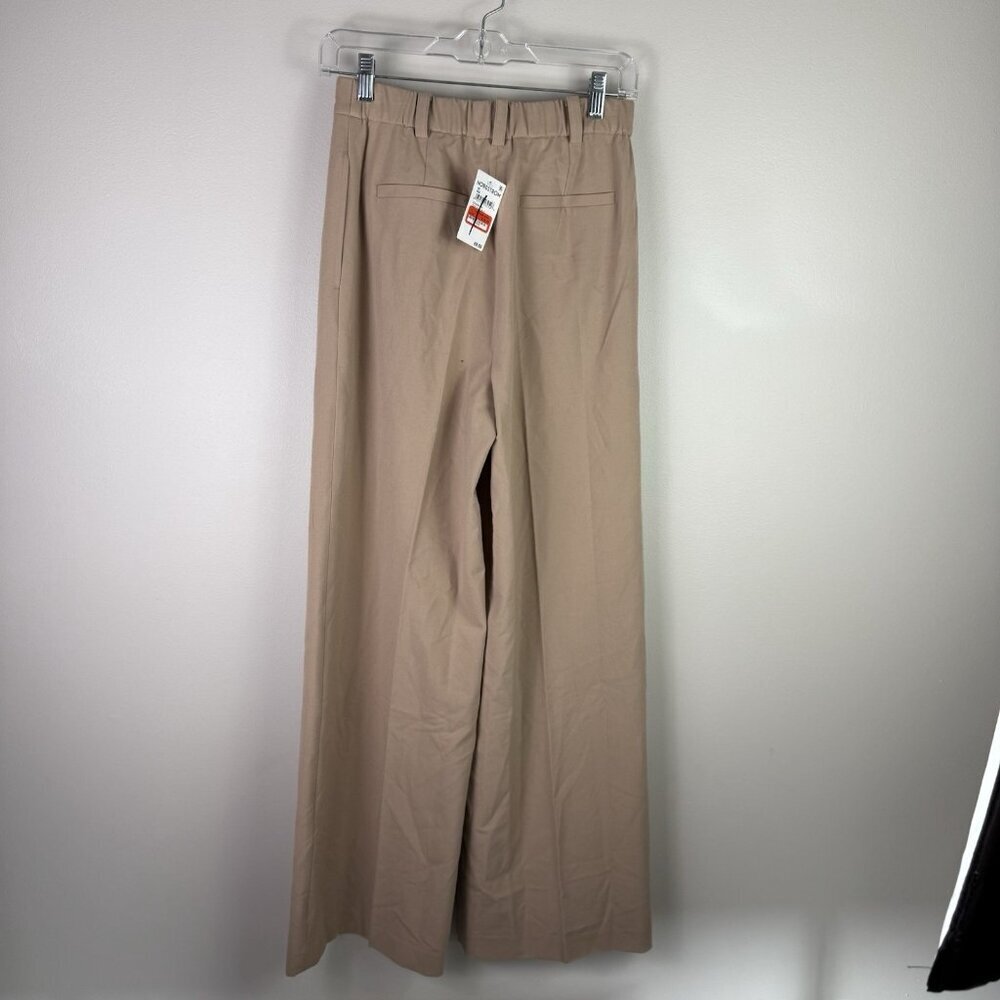 Open Edit Relaxed Waist Wide Leg Pants Womens 00 Taupe Elastic Back Offices Chic - Picture 7 of 9